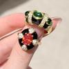 Exquisite Gothic Style Ruby Designed Crystal Ring For Women Adjustable Size Fashion Jewelry