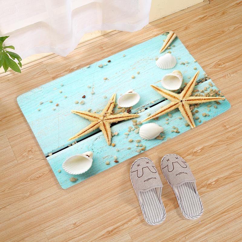 Shell Sea Doormat Bathroom Kitchen Floor Mat Door Rugs Nordic Beach Starfish Carpet Non-Slip Mat 3 Sizes Felpudo Paillasson