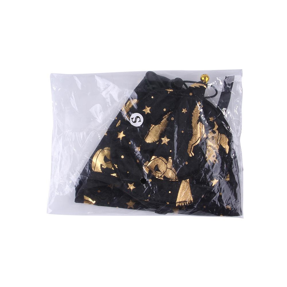 New Halloween Print Wizard Cape Suit, Pet Clothes, Dog Cat Hat, Funny Accessories