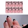 120x/Box Black French Tip False Nails Simple Full Cover Stick On Nails Wearable Almond Press On Nails Manicures Suppliss