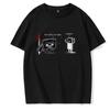 Neues Herren Kurzarm Fun T-Shirt Lustiger Musikplayer Print Sommer Atmungsaktiv Locker Baumwolle Rundhals Hip-Hop T-Shirt