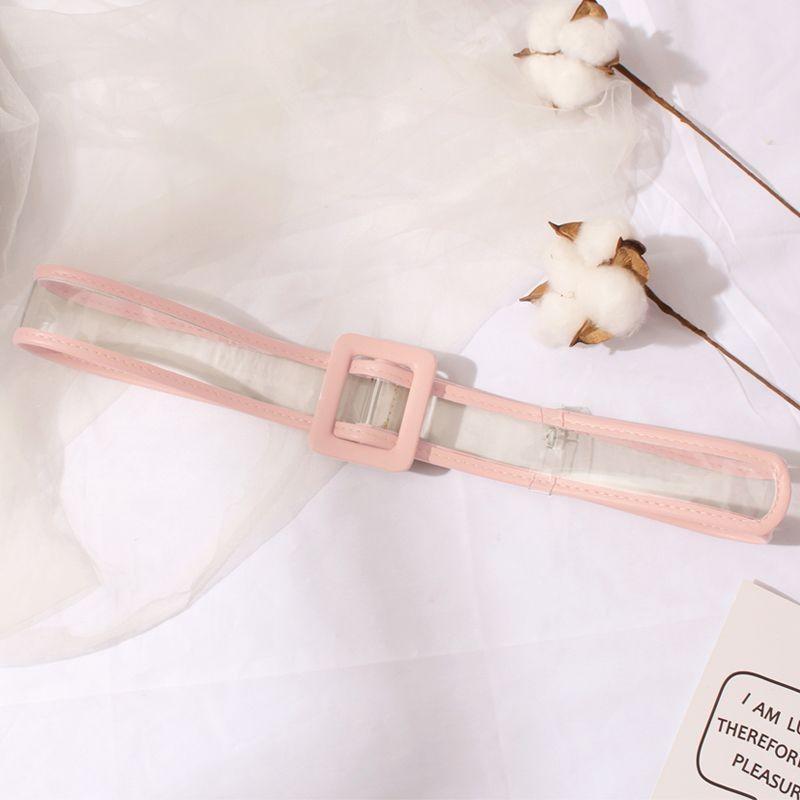 

Женский модный пояс-желе из ПВХ для повседневного и нарядного стилей в черном, белом, розовом, бордовом цвете розовый