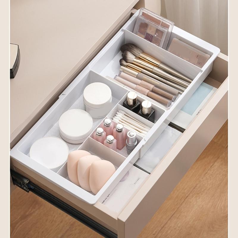 Space Saving Plastic Multi Compartment Organiser Drawer Box For Stationery Electronics Storage Smooth Sliding Drawers