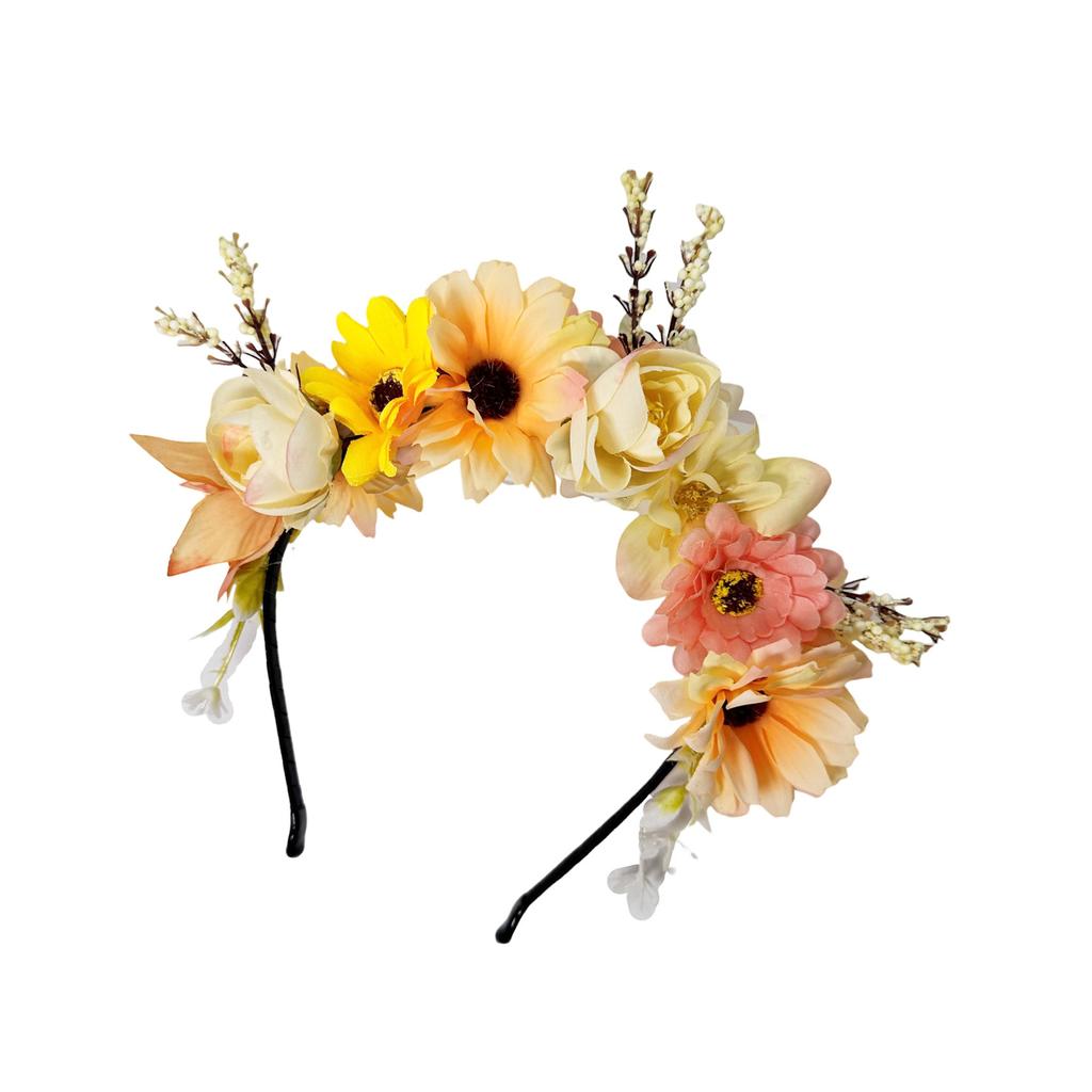 Böhmischer europäischer und amerikanischer Stirnreif mit künstlichen Blumen, Urlaubs-Super-Fee-Blumenkranz-Kopfschmuck