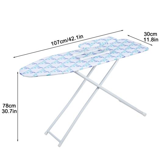 Ironing Board, Full-Size Foldable Ironing Board, Foldable Household Ironing Board, Extended Ironing Board Outside with Heat-Resistant Cover, 42 Inch