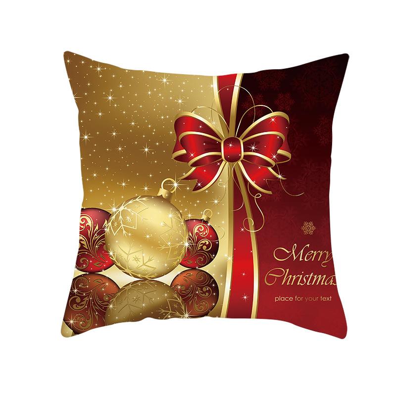 Gold Christmas Throw Pillow Cover Christmas Gold Ball Sofa Home Decoration Cushion Cover