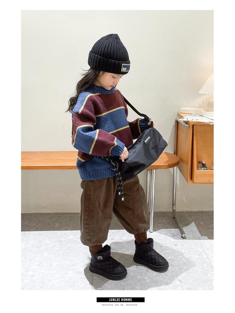 2025 Winter Kids' Mid-Calf Snow Boots: Thick Warm Velvet, Short Style for Girls and Boys