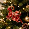 Festive Atmosphere Party Decor Galloping Goat Hanging Ornament, 2D Flat Acrylic Pendant, New Year Unique Animal Pattern Pendants Decoration