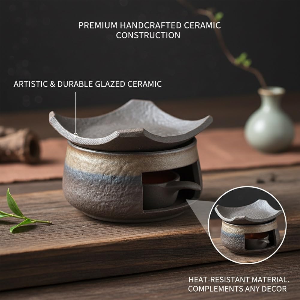 Cedrowy i Zen Aromaterapeutyczny Palnik, Ceramiczny Palnik do Aromaterapii, Ceramiczny Podgrzewacz do Herbaty, Dyfuzor Zapachu Olejków Naturalnych