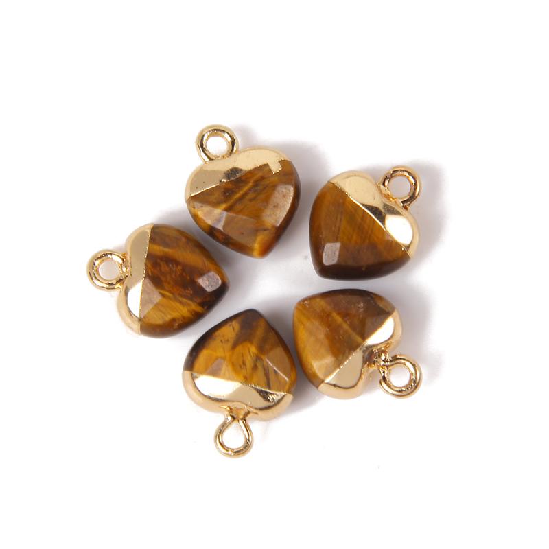 5pcs 10x13MM Natural Stone Faceted Heart Shape Pendant Charm Quartz Crystal Jewelry Accessorie For Making Earring Necklace