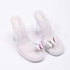 Transparent High Heels Butterfly Decoration Chunky Heeled Shoes Women's Shoes Height Increase 11cm Outdoor Seaside Sandals
