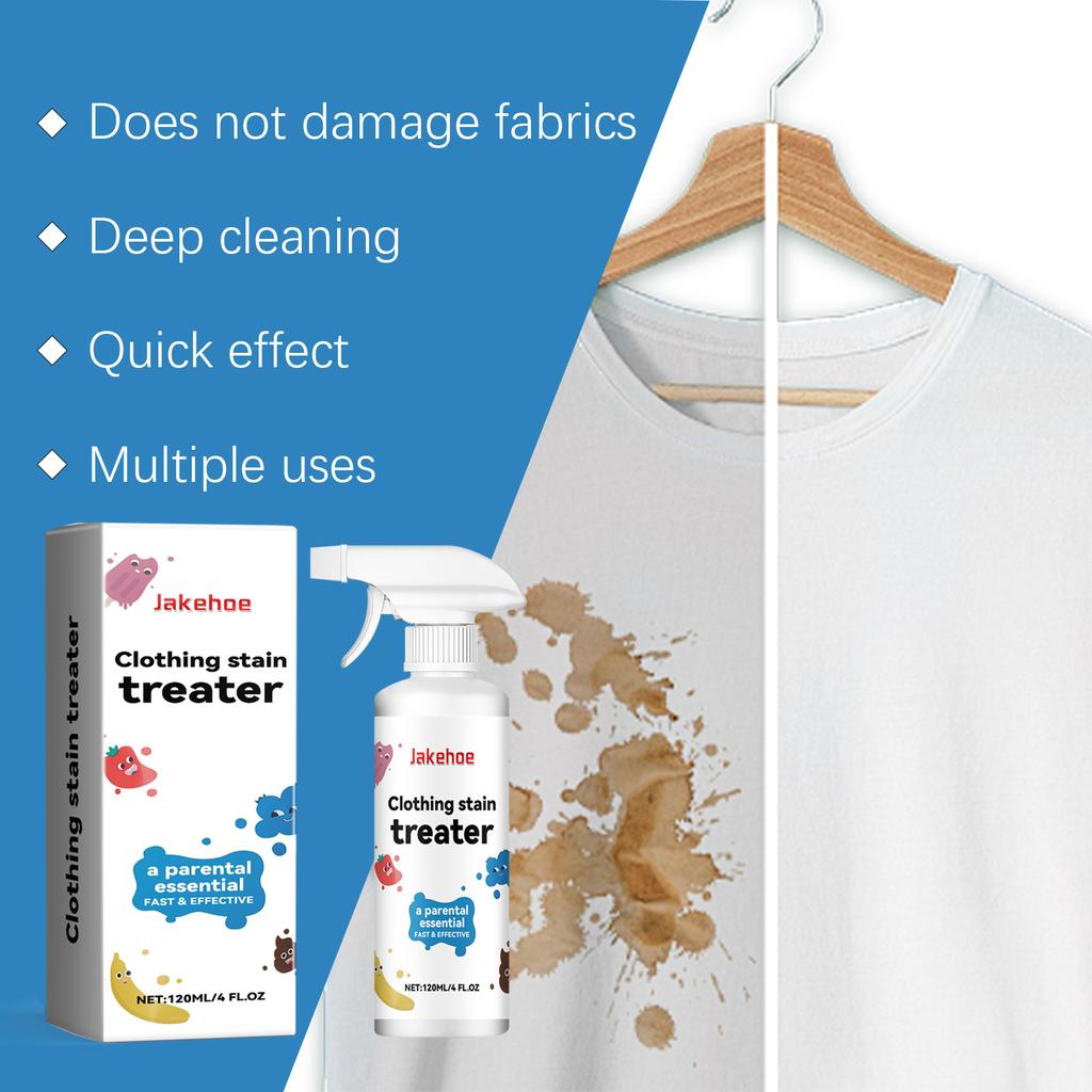 JAKEHOE Stain Treater Spray 120ml Remover No Dry Cleaning Food Grease Coffee Laundry Underwear Fabric Newborn Baby Essentials