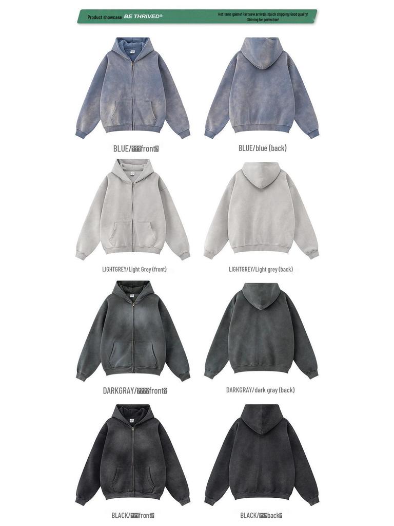 BE Winter 2025 Men's American Trend Plus Velvet Hooded Sweatshirt & Straight Casual Pants Two-Piece Set