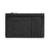 Coach Card Case Zipper Pebble Grain Leather Wallet Unisex Wallet Black C4280-QBBK