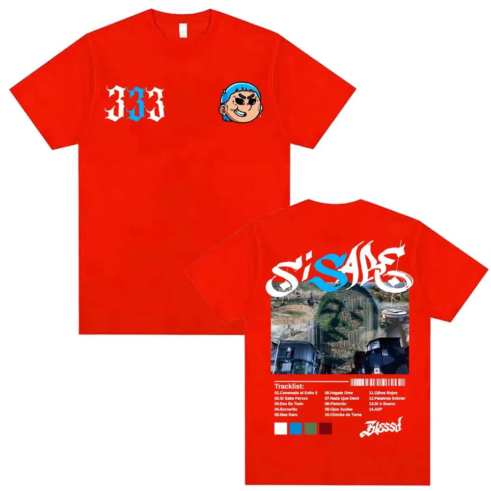 Rapper Blessd Si Sabe Album Tour Merch Tshirts Men Women Fashion Hip Hop Short Sleeve Top 2026 summer Cotton Comfort T Shirt