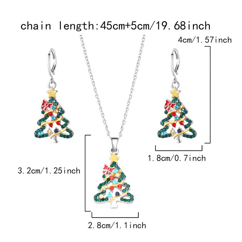 Christmas Tree Drop Earrings For Women Zircon Star Bell Earring Party Jewelry