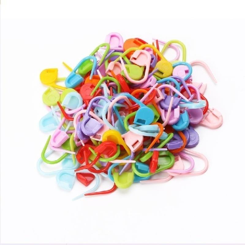 100 peças/saco Mini Estojo Tricô Crochê Marcadores de Ponto de Travamento de Plástico Acessórios de Costura