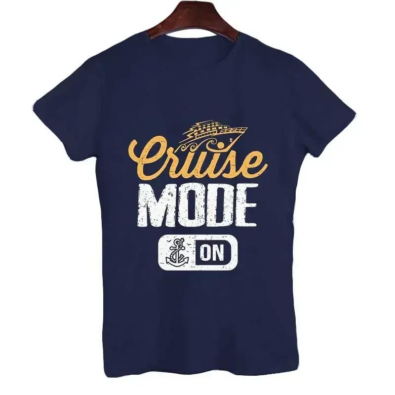 Men's Tshirt Fashion Vintage Cruise Mode On Graphic T Shirt Male O Neck T-shirt Oversized Tops Summer Unisex Women Clothing Tees