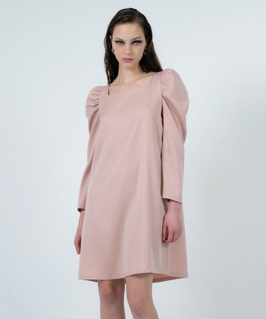 LETTRE DE LE TOILE Esme Gathered-Shoulder Shift Dress (Pink)