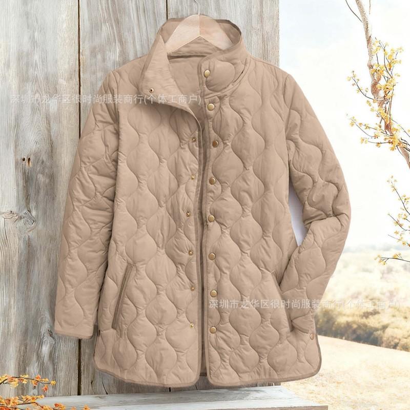 2026 Womens Solid Color Loose Fit Casual Warm Cotton Jacket Coat