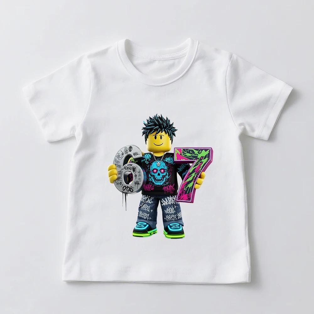 New Roblox Game 67 Print Cotton T Shirt Boys Girls Short Sleeve Kids Casual Tee Summer Soft Children Casual Top 100