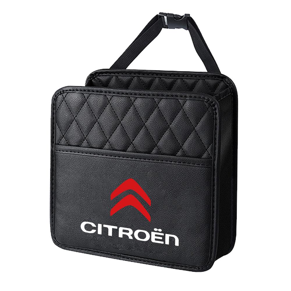 

Car Seat Back Storage Bag Waterproof Leather Car Interior Storage Bag Garbage Bag For Citroen C1 C2 C4L VTS C-ELYSEE C3-XR C5 DS