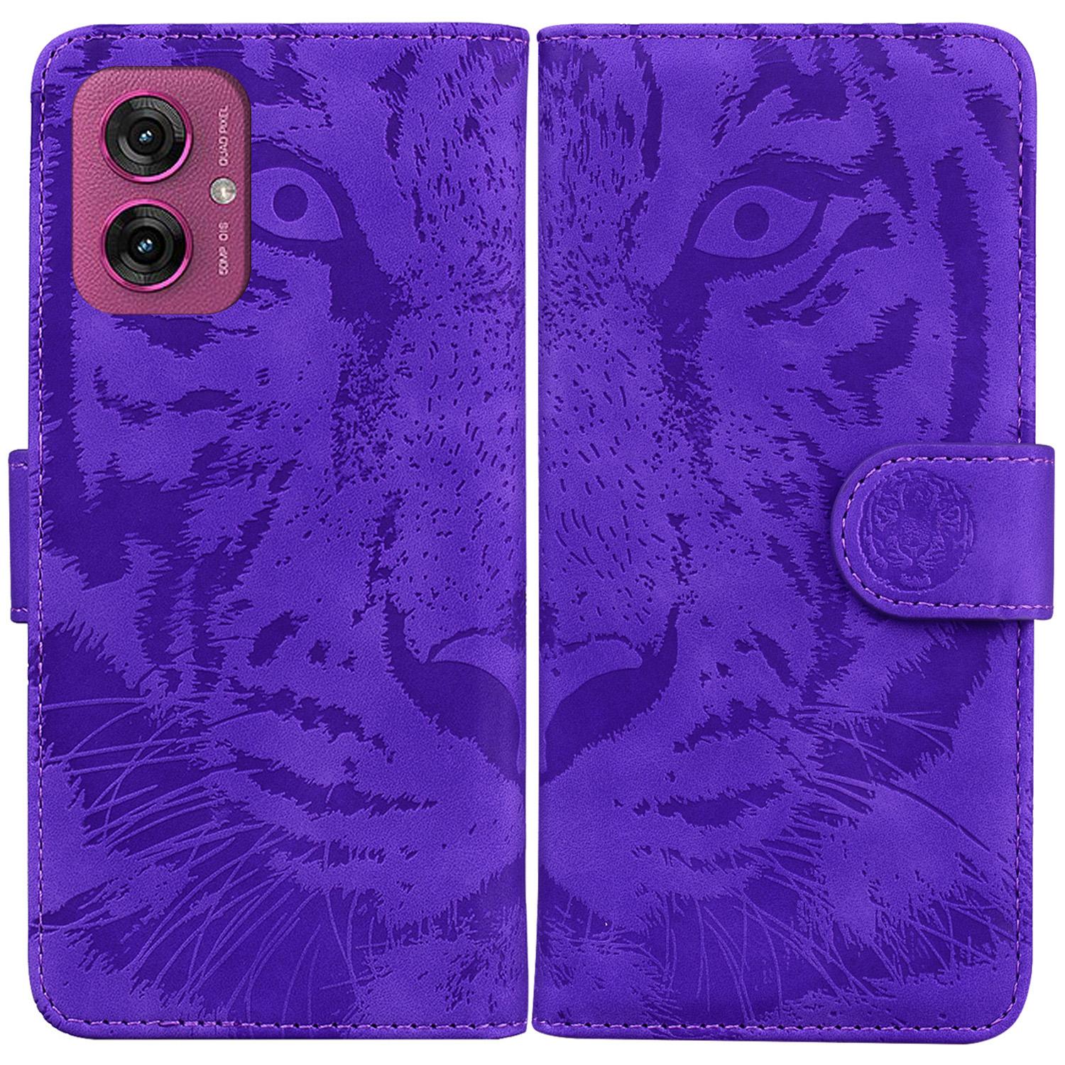 

For Motorola Moto G55 5G Case Tiger Imprint Leather Wallet Phone Cover D