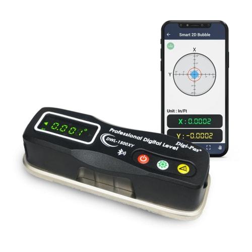 DigiPas DWL1500XY 2-Axis Precision Smart Digital Level Inclinometer Bluetooth 0.02mm/m