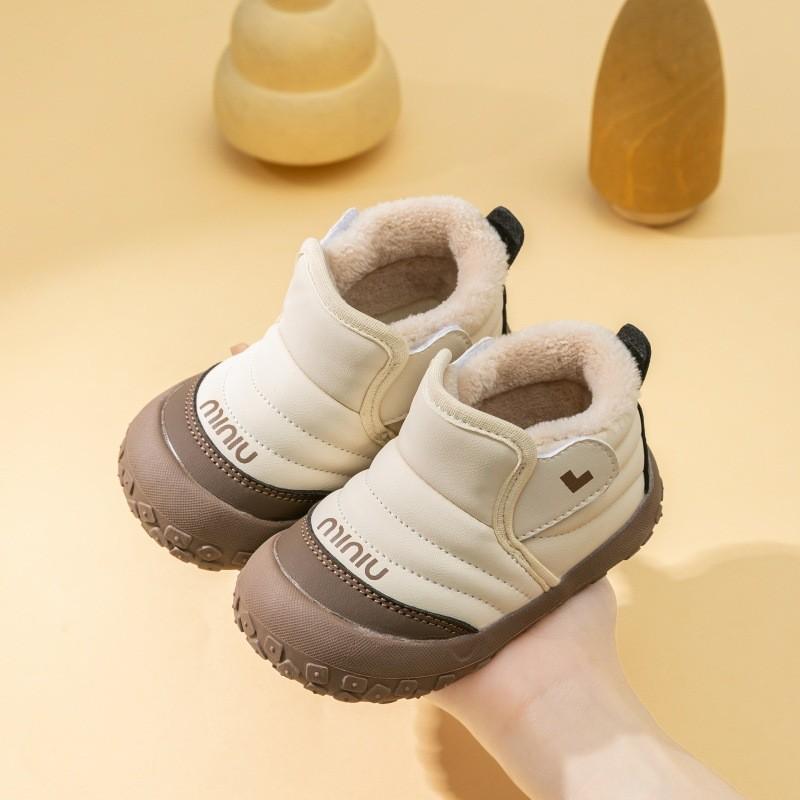 

Girl Snow Boots Winter Kids Plush Warm Thick Nonslip Rubber Sole For Holiday Play 12cm хакі