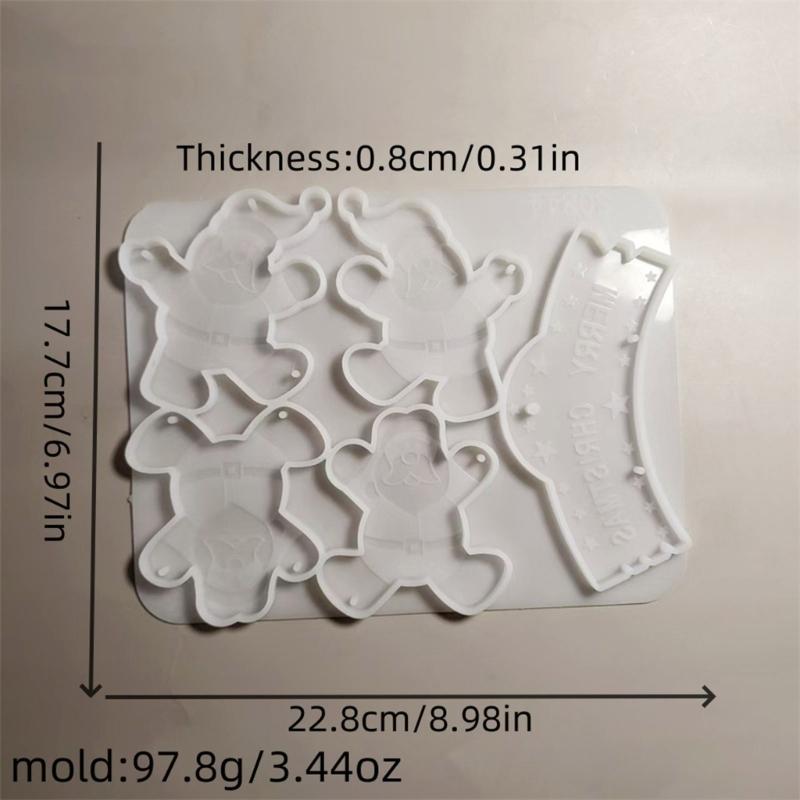 Easy Release Silicone Mold for Holiday Decoration Projects Christmas Tree Pendant Ornament Mould Jewelry Making Tools
