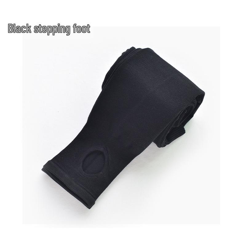 1913 Smoky Grey High-Waist Stretch Cotton Stripe Footless Tights - Comfortable, No-Sag, Perfect for Women in Autumn/Winter.