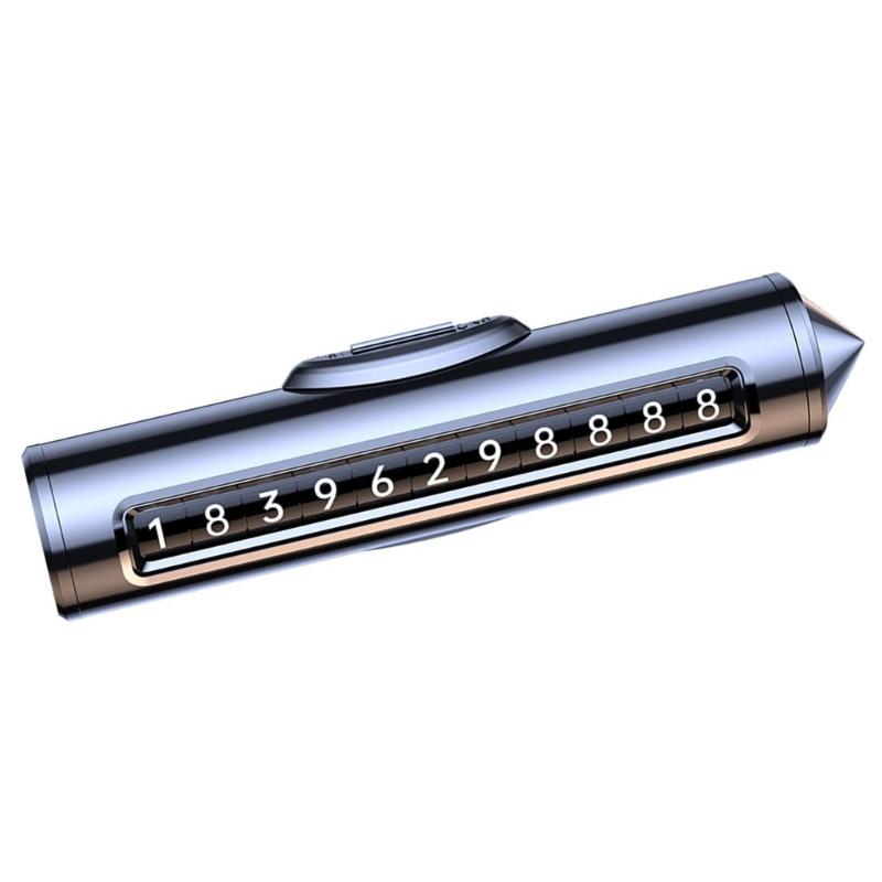 

Multifunctional Auto Dashboard Telephone Number Plate Phone Number Plate Safety Hammer Glass Breaker Interior Accessory 1 чёрный