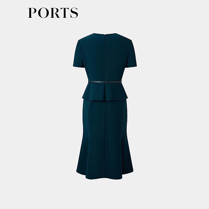 

PORTS Women s Retro Dark Blue V-Neck Midi Dress XS