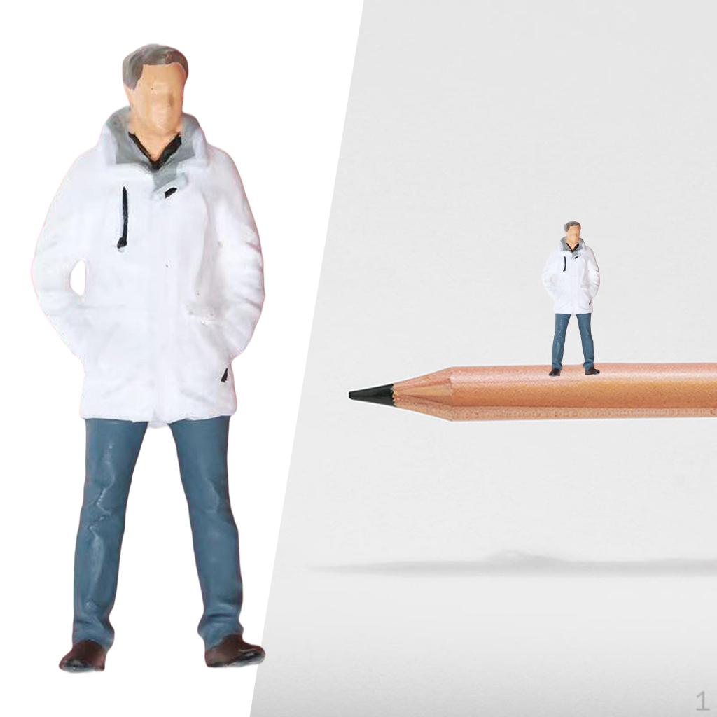 Character Diorama 1/64 Miniature Painted Figures People Model Doll Street Train Park Buliding White B