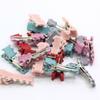 New Christmas Ribbon Lined Small Alligator Clips Decorative Hair Pins Barrettes for Toddlers Braid Accessories