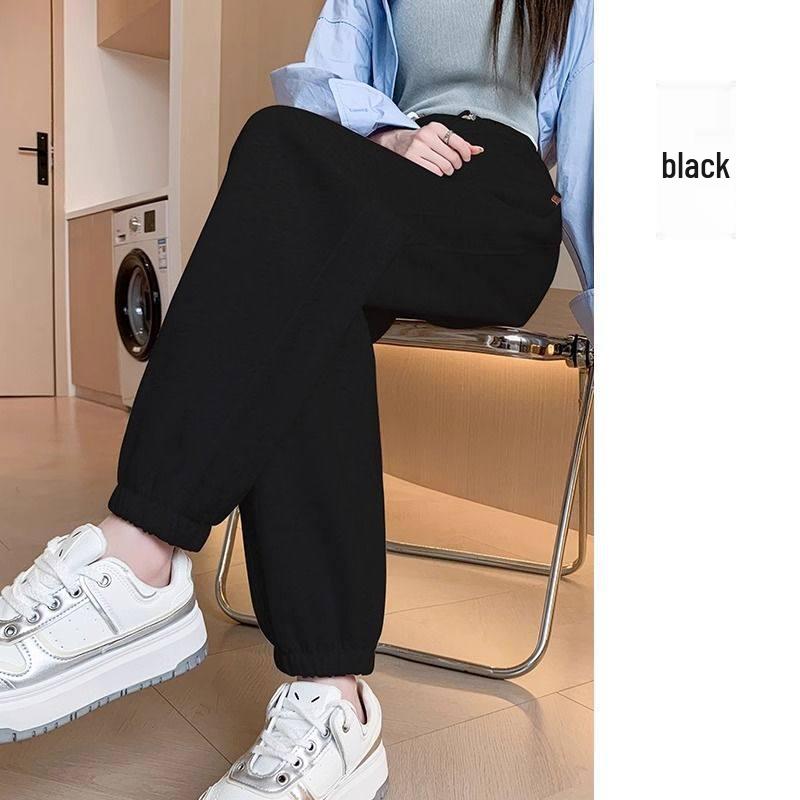 

Maternity Sports Sweatpants: Spring & Autumn Style, Plus Size, Non-Constricting Belly, Petite Casual Pants for Pregnancy One Size [suitable for 80-110 lbs] чёрный