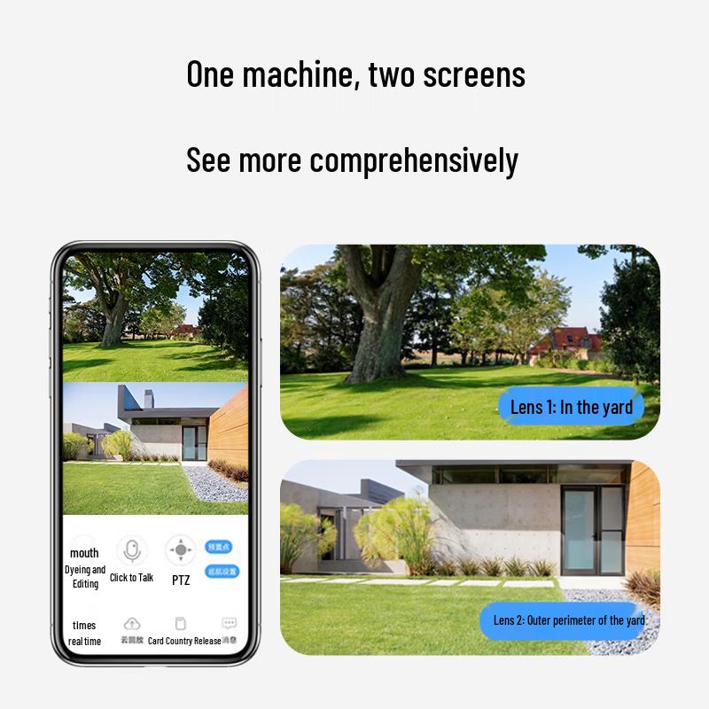 KONKA 8MP Dual-Lens Outdoor WiFi Security Camera with Full-Color Night Vision CN Plug (adapter Included)