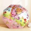 1pc fairy butterflies Automatic Folding Umbrella, Heavy Duty 8 Rib Iron Frame,  Suitable for Travel, Daily Use, Birthday, Decor Gift m0104042