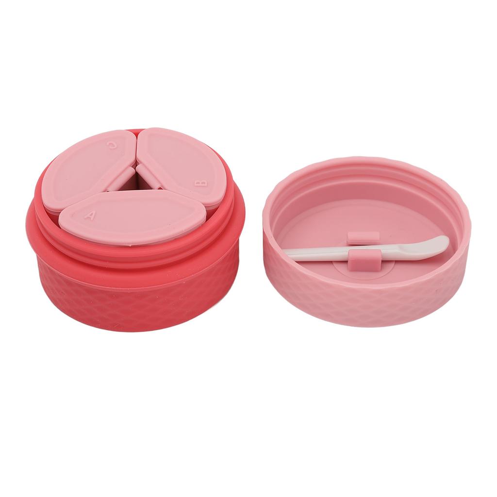 Silicone Cream Jars Portable Pink Refillable Silicone Makeup Containers Set for Travel
