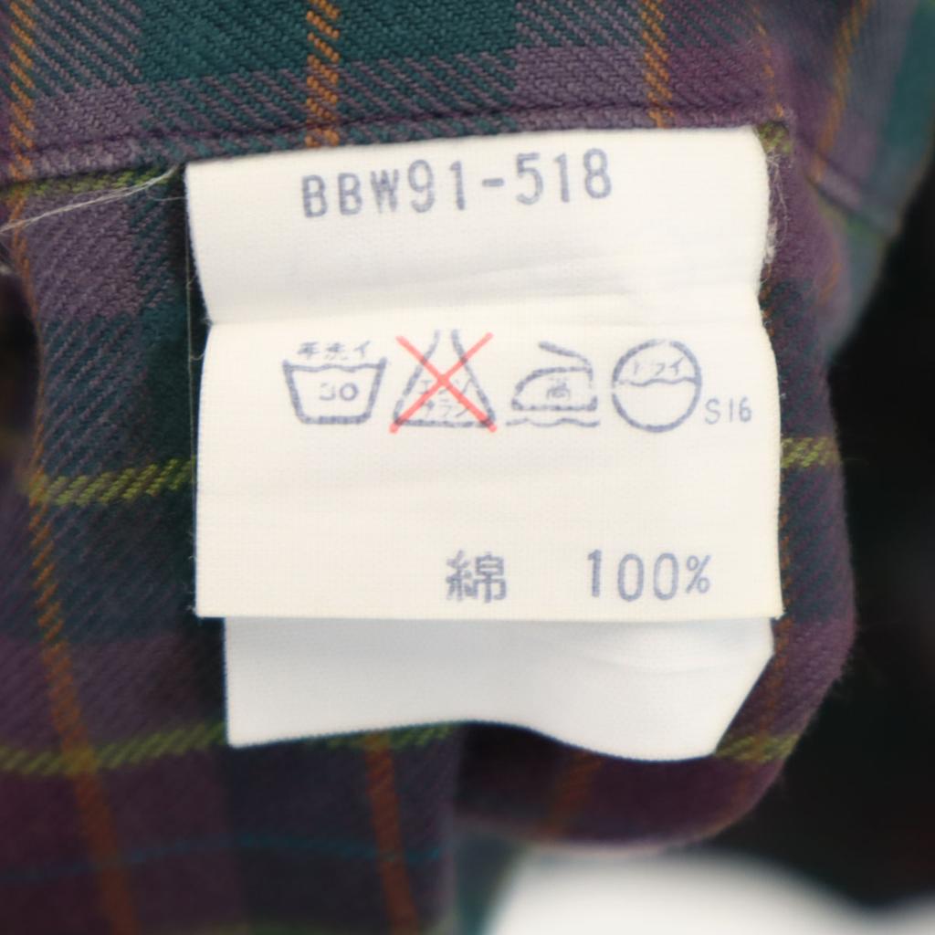 Burberrys 90s Old Check Pattern Long Sleeve Shirt L Purple Men's Used