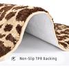 Leopard Print Bathrooom Rugs, 20"x32" Cute Animal Pattern Bath Mat, Soft Absorbent Thick Microfiber, Non-Slip Machine Washable, Funny Fluffy Bathmat