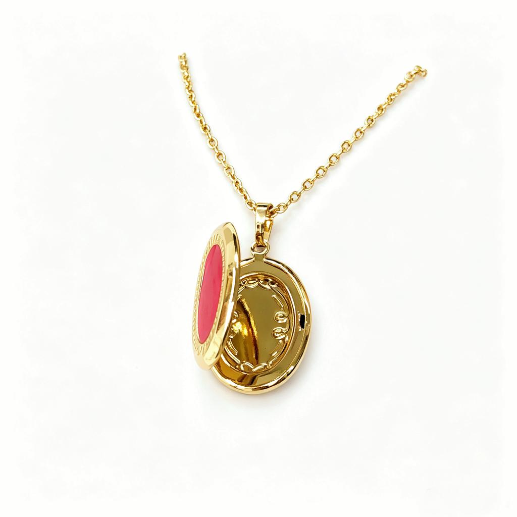 New Trendy Openable Oval Enamel Art Photo Box Pendant Necklace Minimalist for Female Male Daily Party Jewelry Accessories