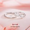 999 Sterling Silver Bowknot Couple Rings for Men and Women – Elegant Gift for Birthdays and Christmas