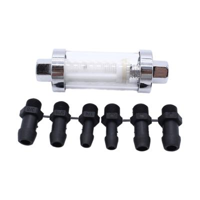 Inline-Kraftstofffilter für Motorräder, 3/8 Zoll, 1/4 Zoll, 5/16 Zoll, passend für Universal-Kraftstofffilter, verchromtes Gasglas, wiederverwendbarer Öl-Kraftstofffilter