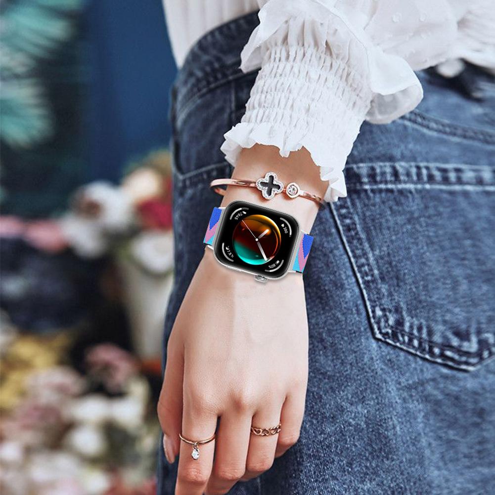 For Huawei Watch Fit 3 Nylon Watch Strap Pattern Print Adjustable Elastic Wrist Band