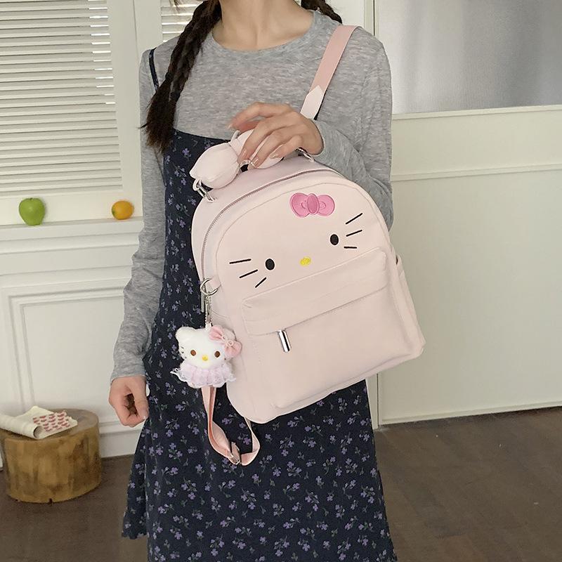 Schoolbag Japanese original cute bow kt cat large capacity backpack girl commuter backpack school bag woman