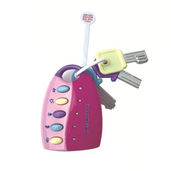 Colorful Baby Toy Smart Remote Sound Musical Car Key Keychain Pretend Education
