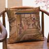 Qingyoutu New Chinese Classical Character Decorative Pillowcase Antique Lady Picture Throw Pillow Sofa Cushion Cover