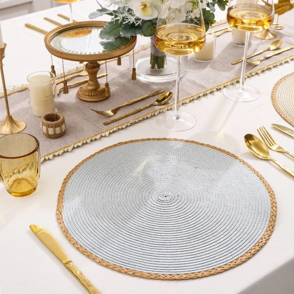Middle East Style Woven Placemat Heat Insulation Round Dining Mat  Kitchen Supplies