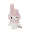 Sanrio Characters Fluffy Ball Chain Mascot My Melody Plush Toy, Approximately 17cm Tall